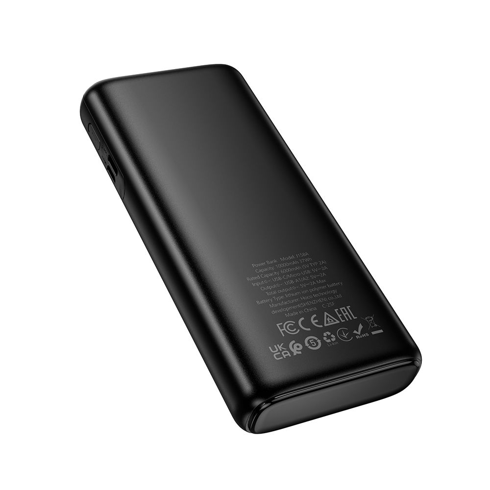 Ekstern batteri HOCO J158A, 10000mAh, 10W, 2 x USB-A, Svart