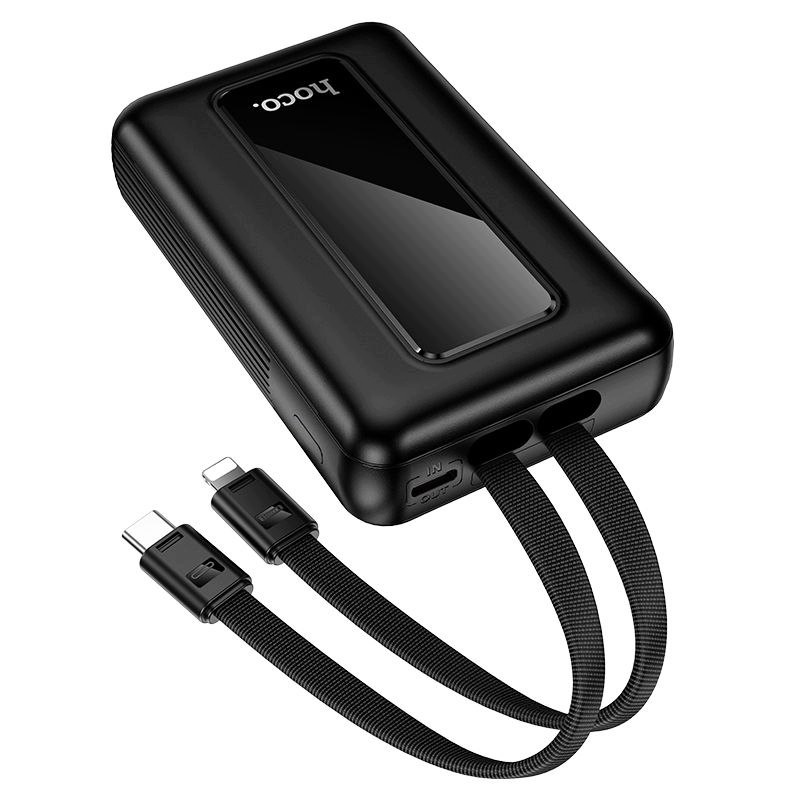 Ekstern batteri HOCO J162, 10000mAh, 22.5W, QC + PD, 1 x Lightning - 1 x USB-A - 2 x USB-C, Svart