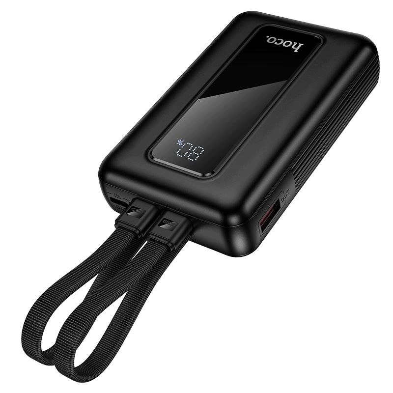 Ekstern batteri HOCO J162, 10000mAh, 22.5W, QC + PD, 1 x Lightning - 1 x USB-A - 2 x USB-C, Svart