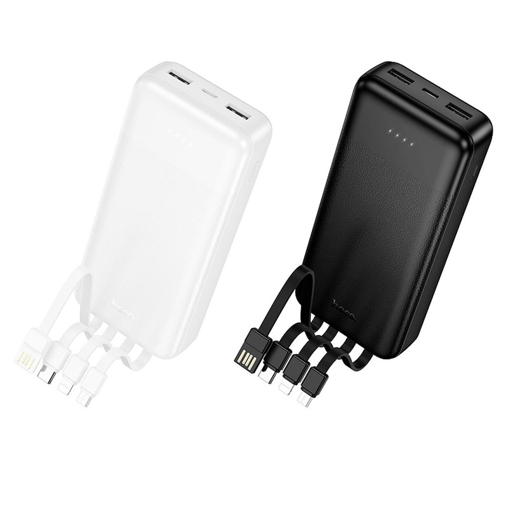 HOCO J163A powerbank, 20 000 mAh, 10 W, 1 x Lightning – 1 x microUSB – 1 x USB-C – 2 x USB-A, svart