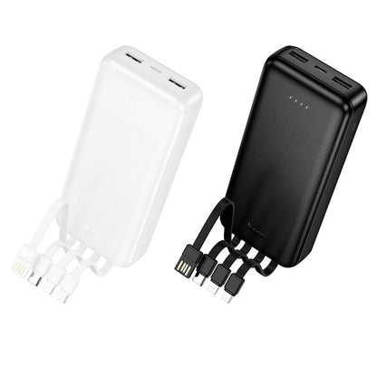 HOCO J163A powerbank, 20 000 mAh, 10 W, 1 x Lightning – 1 x microUSB – 1 x USB-C – 2 x USB-A, svart