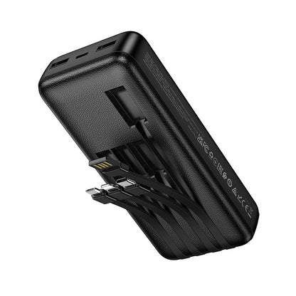 HOCO J163A powerbank, 20 000 mAh, 10 W, 1 x Lightning – 1 x microUSB – 1 x USB-C – 2 x USB-A, svart