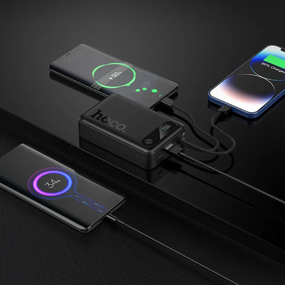Ekstern batteri HOCO J171A, 20000mAh, 22,5W, QC + PD, 1 x Lightning - 1 x USB-A - 2 x USB-C, svart