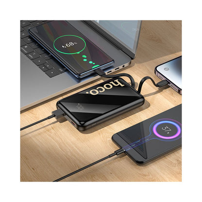 Ekstern batteri HOCO Q37, 10000mAh, 22,5W, QC + PD, 1 x Lightning - 1 x USB-A - 2 x USB-C, Svart