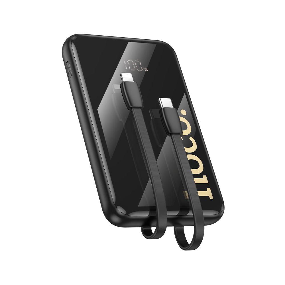 Ekstern batteri HOCO Q37, 10000mAh, 22,5W, QC + PD, 1 x Lightning - 1 x USB-A - 2 x USB-C, Svart