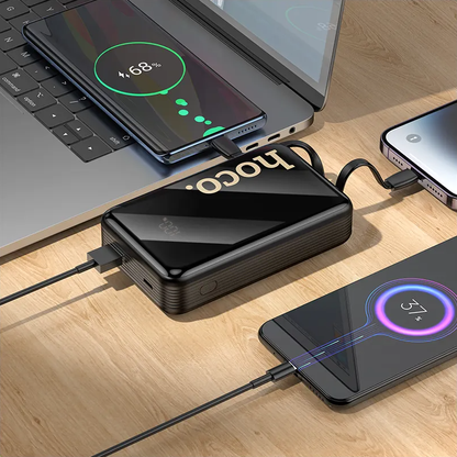 Ekstern batteri HOCO Q37A, 20000mAh, 22,5W, QC + PD, 1 x Lightning - 1 x USB-A - 2 x USB-C, svart