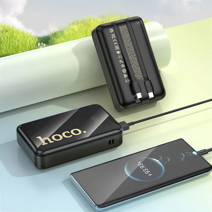 Ekstern batteri HOCO Q37A, 20000mAh, 22,5W, QC + PD, 1 x Lightning - 1 x USB-A - 2 x USB-C, svart