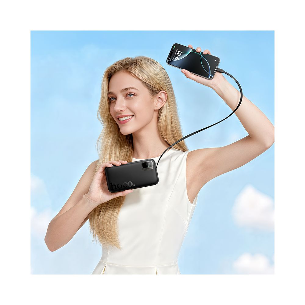 Ekstern batteri HOCO Q51, 10000mAh, 20W, PD, 2 x USB-C, Svart