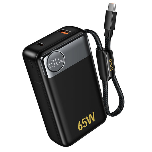 Ekstern batteri HOCO Q53, 12000mAh, 65W, QC + PD, 1 x USB-A - 2 x USB-C, Svart
