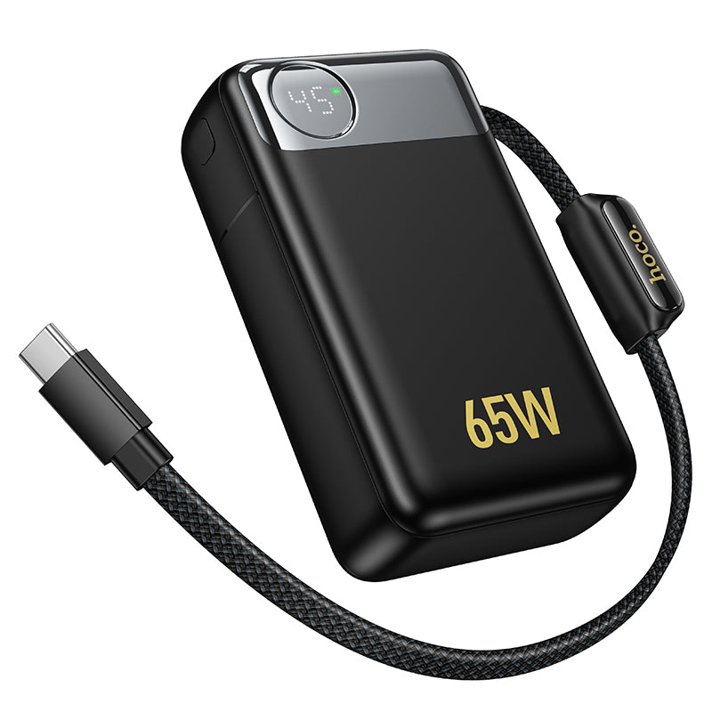 Ekstern batteri HOCO Q53, 12000mAh, 65W, QC + PD, 1 x USB-A - 2 x USB-C, Svart