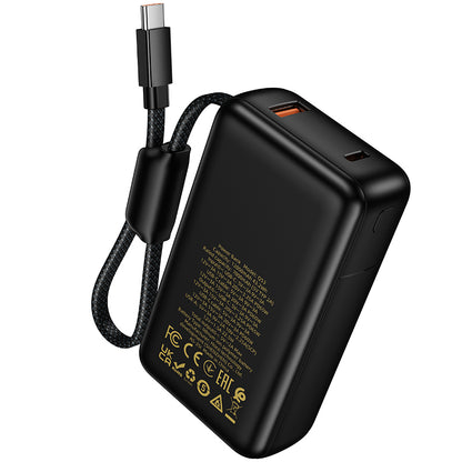 Ekstern batteri HOCO Q53, 12000mAh, 65W, QC + PD, 1 x USB-A - 2 x USB-C, Svart