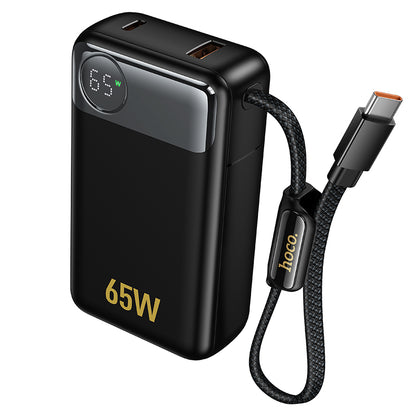 Ekstern batteri HOCO Q53, 12000mAh, 65W, QC + PD, 1 x USB-A - 2 x USB-C, Svart