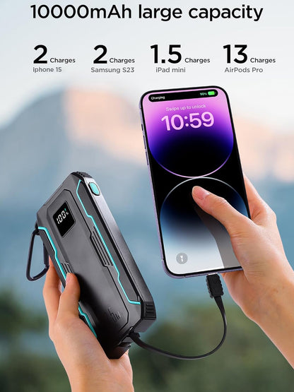 Ekstern batteri Joyroom JR-L017, 10000mAh, 22.5W, QC + PD, 1 x Lightning - 1 x USB-A - 2 x USB-C, Svart