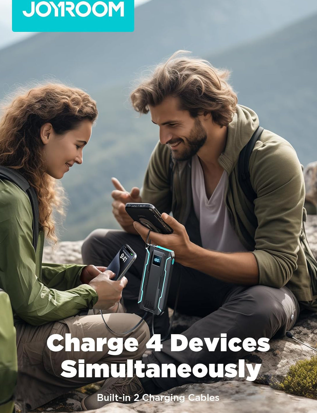Ekstern batteri Joyroom JR-L017, 10000mAh, 22.5W, QC + PD, 1 x Lightning - 1 x USB-A - 2 x USB-C, Svart