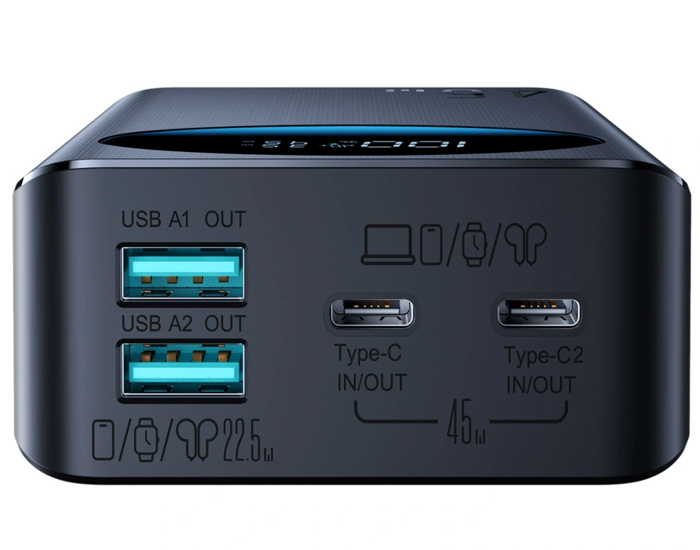 Ekstern batteri Joyroom JR-PBF02 Pro, 20000mAh, 45W, QC + PD, 2 x USB-A - 2 x USB-C, Svart
