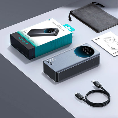 Joyroom JR-PBF05 Pro Ekstern Batteri, 30000mAh, 65W, QC + PD, 1 x USB-A - 2 x USB-C, Svart