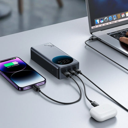 Joyroom JR-PBF05 Pro Ekstern Batteri, 30000mAh, 65W, QC + PD, 1 x USB-A - 2 x USB-C, Svart