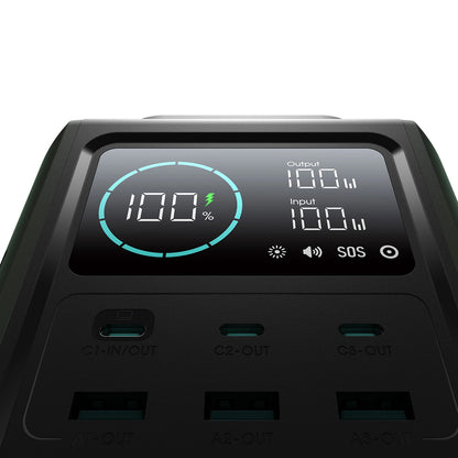 Ekstern batteri Joyroom JR-PBF10, 75000mAh, 100W, QC + PD, 3 x USB-A - 3 x USB-C, Grønn