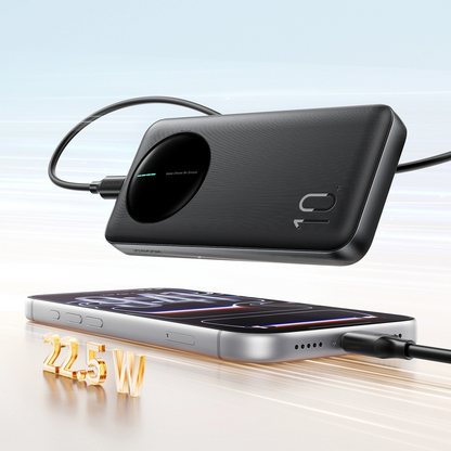 Ekstern batteri Joyroom JR-PBF12 Pro, 10000mAh, 22.5W, QC + PD, 1 x USB-C - 2 x USB-A, Svart