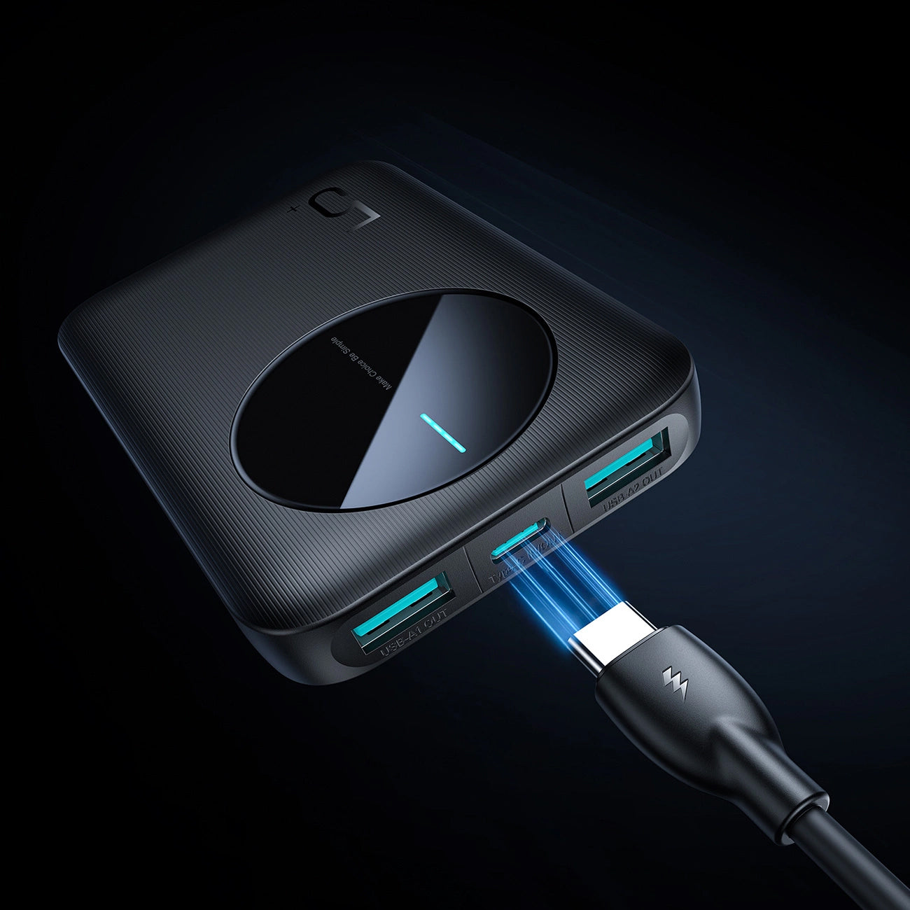 Ekstern Batteri Joyroom JR-PBF13, 5000mAh, 12W, 1 x USB-C - 2 x USB-A, Svart