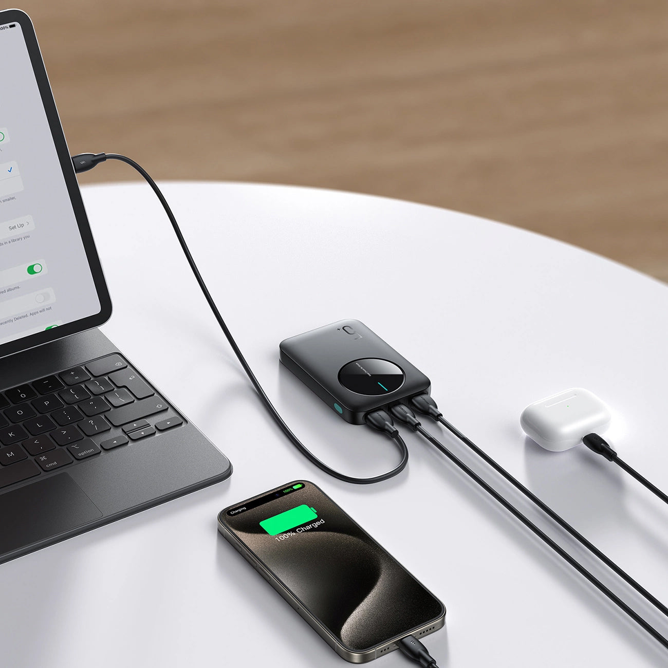Ekstern Batteri Joyroom JR-PBF13, 5000mAh, 12W, 1 x USB-C - 2 x USB-A, Svart