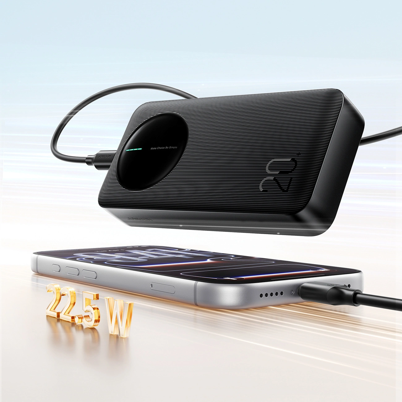 Ekstern batteri Joyroom JR-PBF14 Pro, 20000mAh, 22.5W, QC + PD, 1 x USB-C - 2 x USB-A, Svart