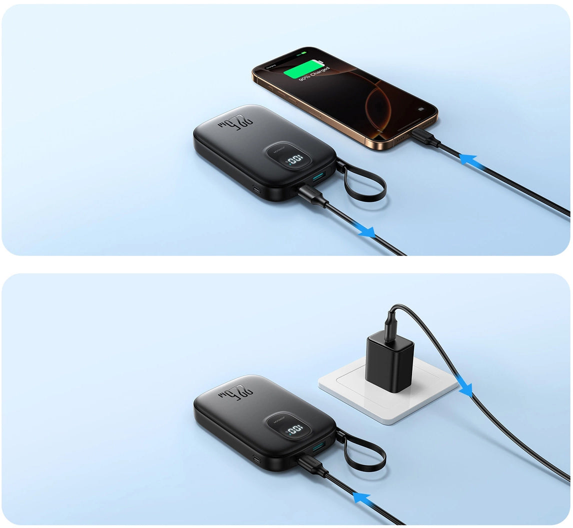 Ekstern Batteri Joyroom JR-PBF17, 10000mAh, 22.5W, QC + PD, 1 x USB-A - 2 x USB-C, Svart