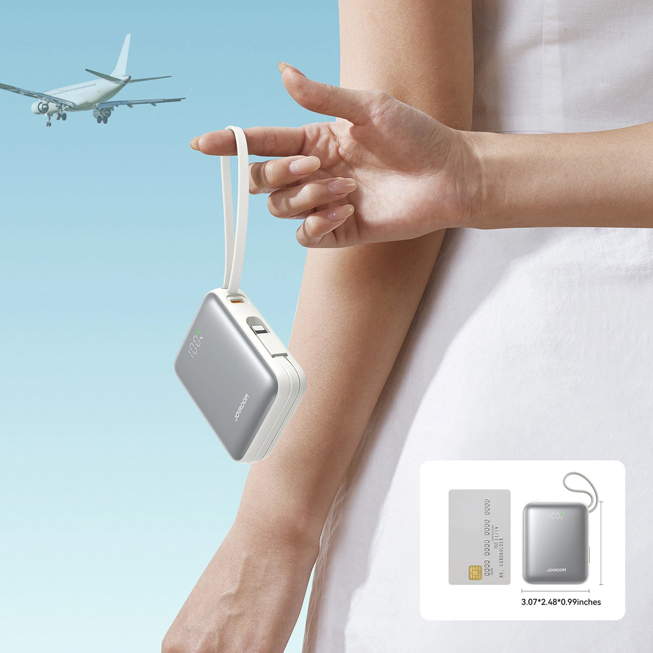Ekstern batteri Joyroom JR-PBF27, 10000mAh, 22.5W, PD, 1 x Lightning - 2 x USB-C, Hvit