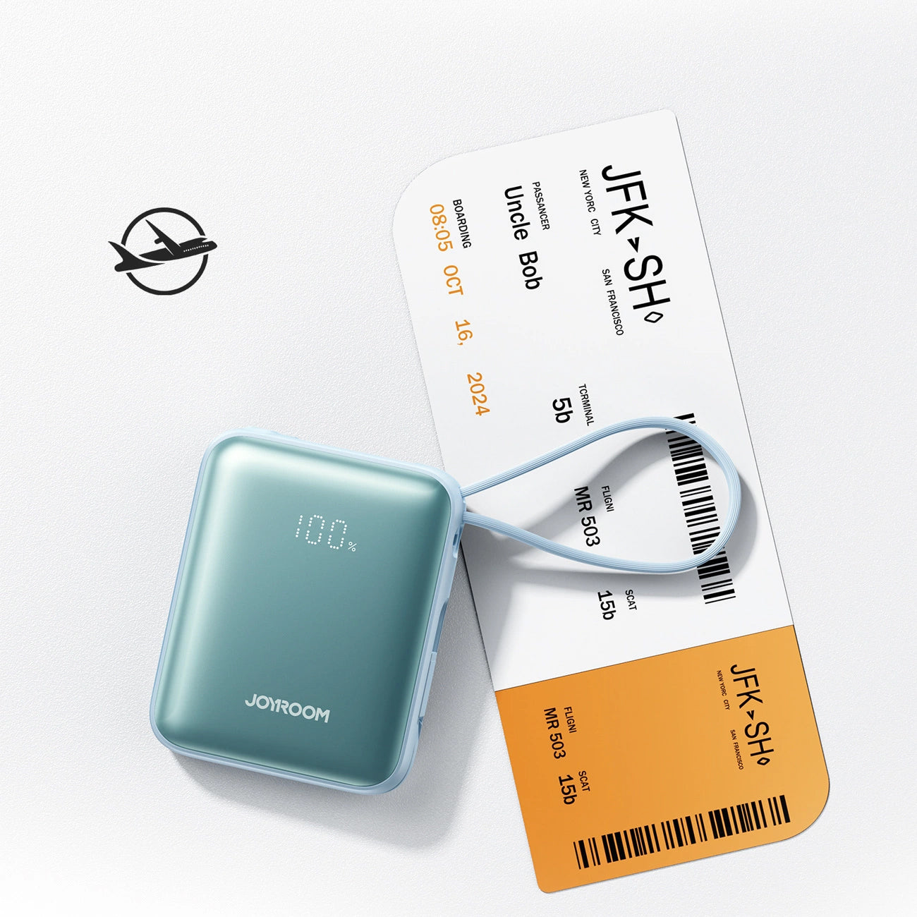 Ekstern batteri Joyroom JR-PBF27, 10000mAh, 22.5W, PD, 1 x Lightning - 2 x USB-C, Blå