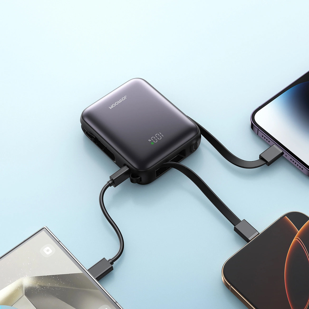 Ekstern batteri Joyroom JR-PBF27, 10000mAh, 22.5W, QC + PD, 1 x Lightning - 2 x USB-C, Svart