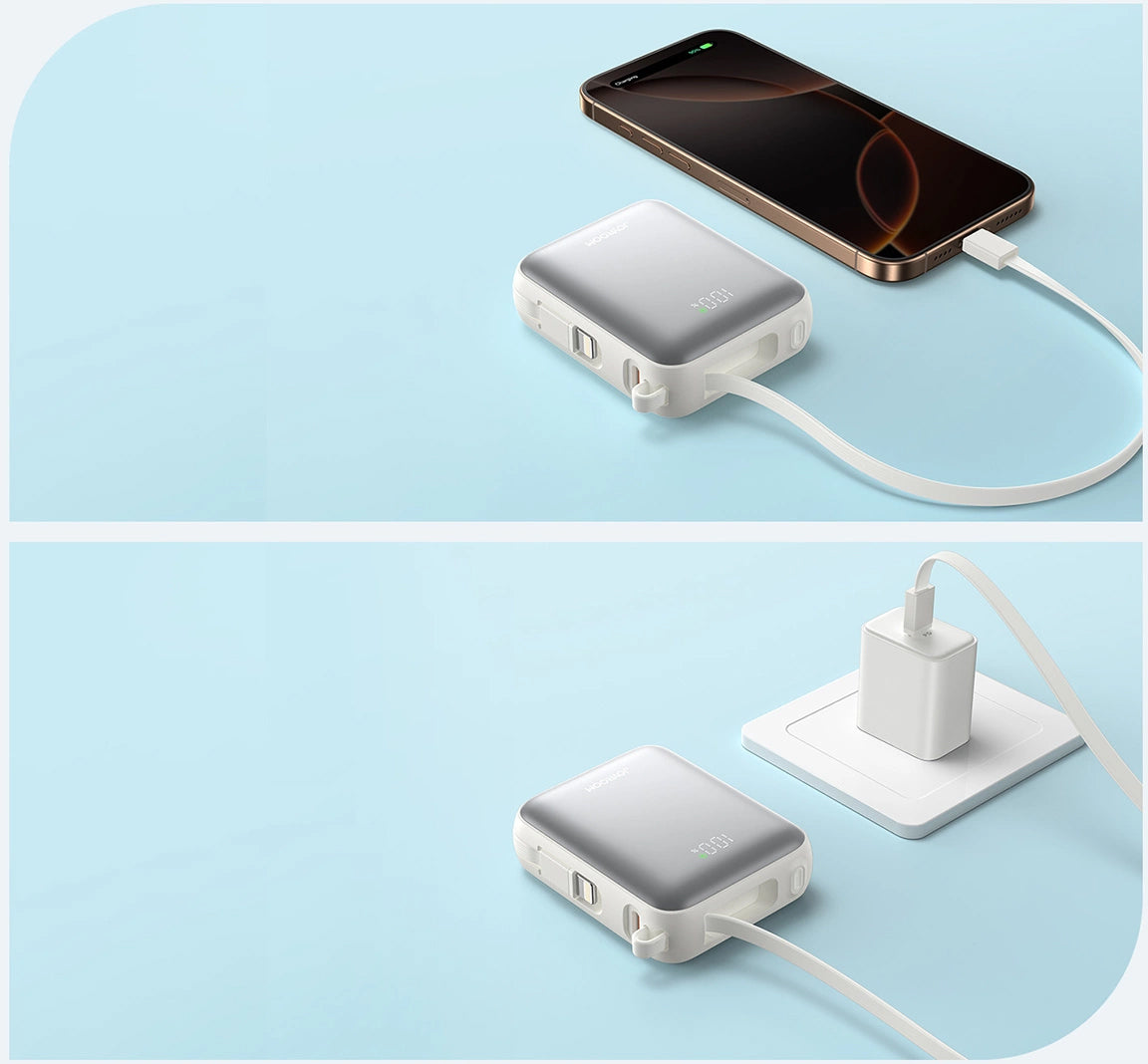 Ekstern batteri Joyroom JR-PBF27, 10000mAh, 22.5W, PD, 1 x Lightning - 2 x USB-C, Hvit