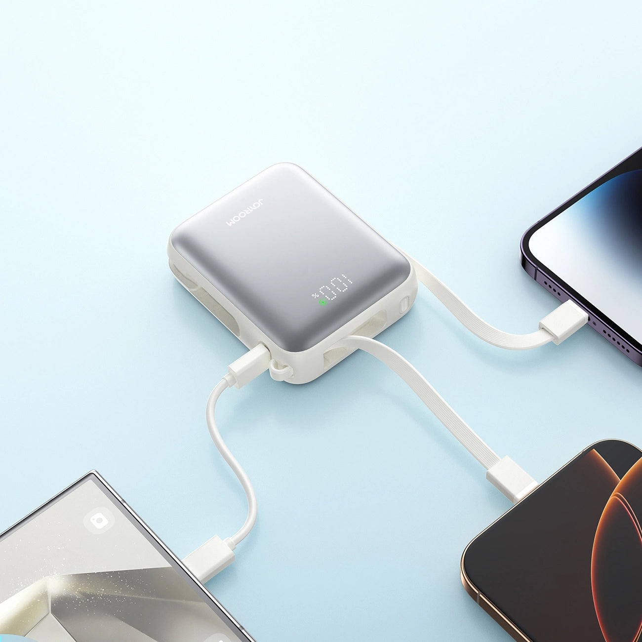 Ekstern batteri Joyroom JR-PBF27, 10000mAh, 22.5W, PD, 1 x Lightning - 2 x USB-C, Hvit