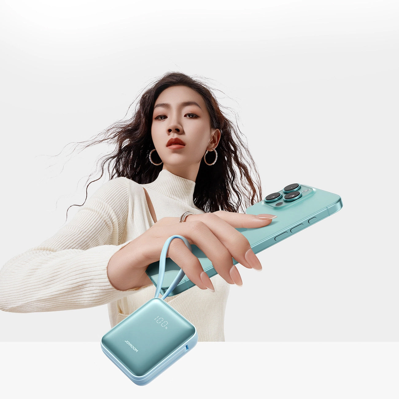 Ekstern batteri Joyroom JR-PBF27, 10000mAh, 22.5W, PD, 1 x Lightning - 2 x USB-C, Blå