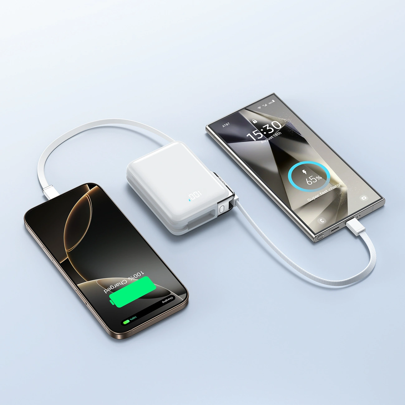 Ekstern batteri Joyroom JR-PBF27 Pro, 10000mAh, 30W, QC + PD, 1 x Lightning - 2 x USB-C, Hvit