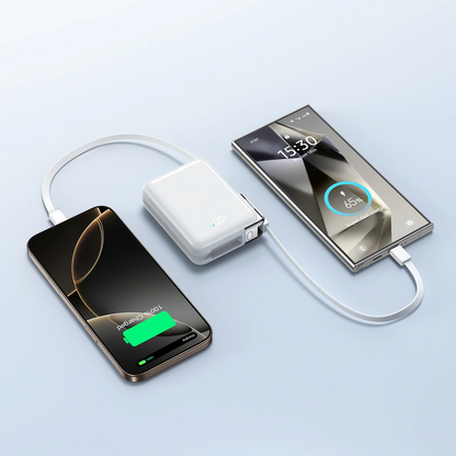 Ekstern batteri Joyroom JR-PBF27 Pro, 10000mAh, 30W, QC + PD, 1 x Lightning - 2 x USB-C, Hvit