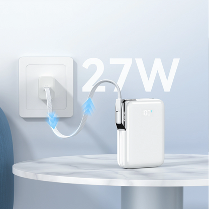Ekstern batteri Joyroom JR-PBF27 Pro, 10000mAh, 30W, QC + PD, 1 x Lightning - 2 x USB-C, Hvit