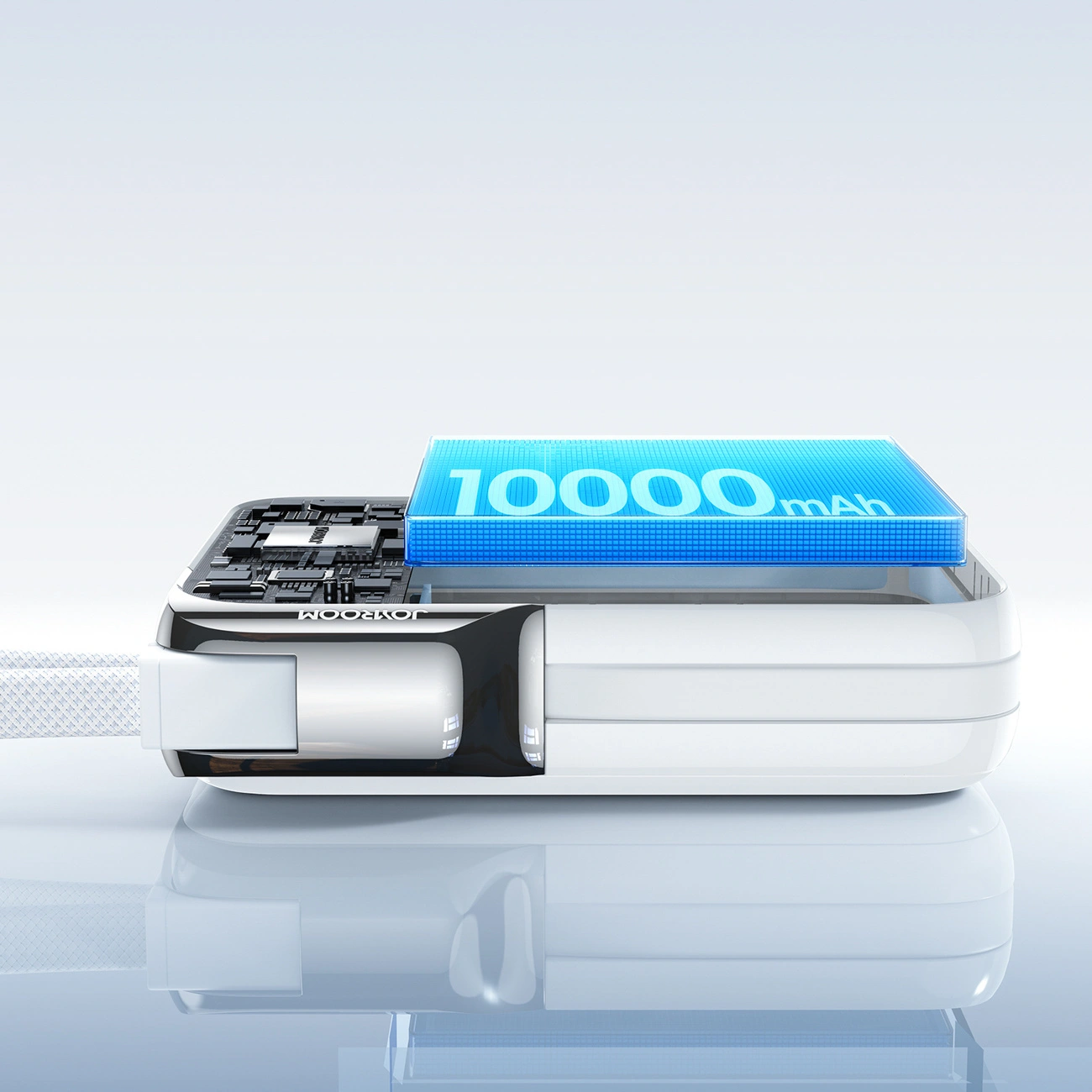 Ekstern batteri Joyroom JR-PBF27 Pro, 10000mAh, 30W, QC + PD, 1 x Lightning - 2 x USB-C, Hvit