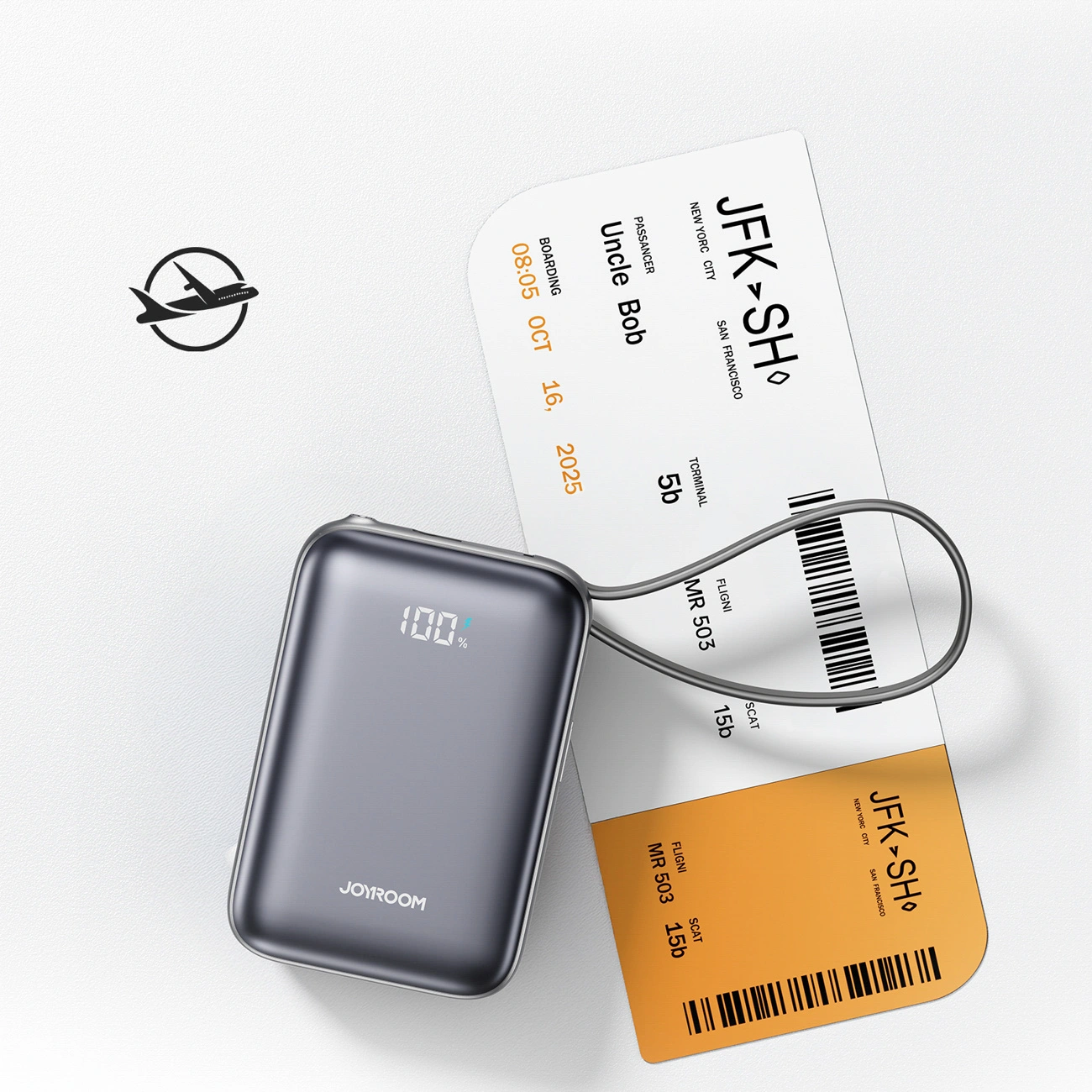 Ekstern batteri Joyroom JR-PBF29, 20000mAh, 22.5W, QC + PD, 1 x Lightning - 2 x USB-C, Svart