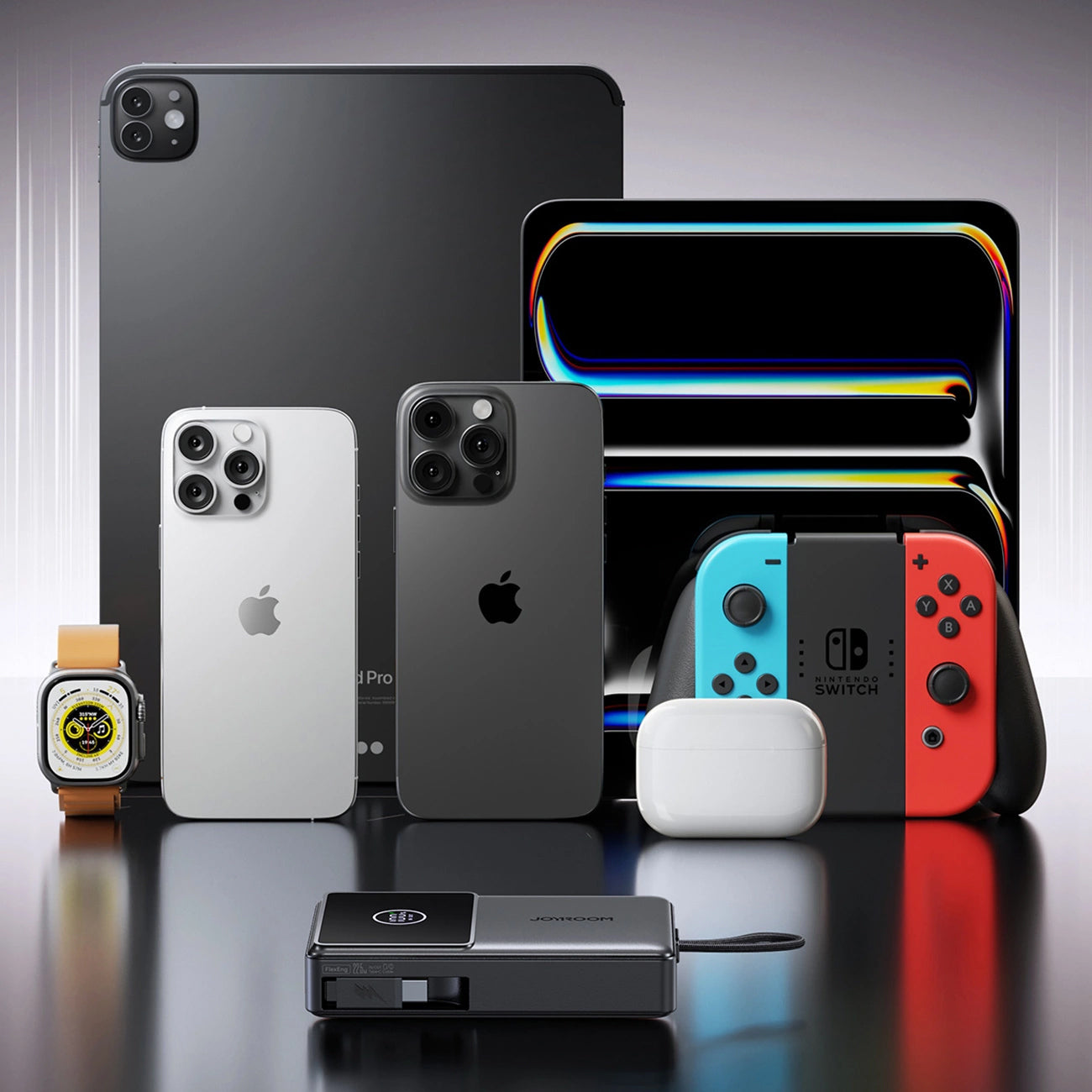 Ekstern batteri Joyroom JR-PR1, 10000mAh, 22.5W, PD, 2 x USB-C, Grå