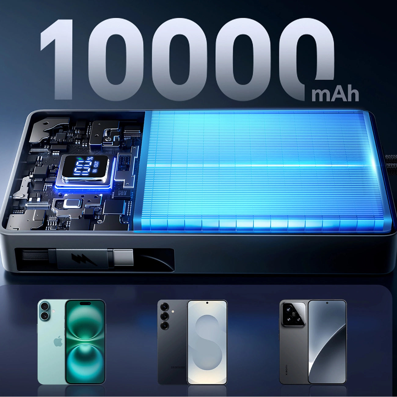Ekstern batteri Joyroom JR-PR1, 10000mAh, 22.5W, PD, 2 x USB-C, Grå