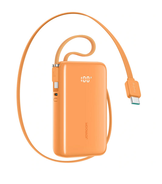 Joyroom JR-PR2 Ekstern Batteri, 10000mAh, 35W, PD, 3 x USB-C, Oransje