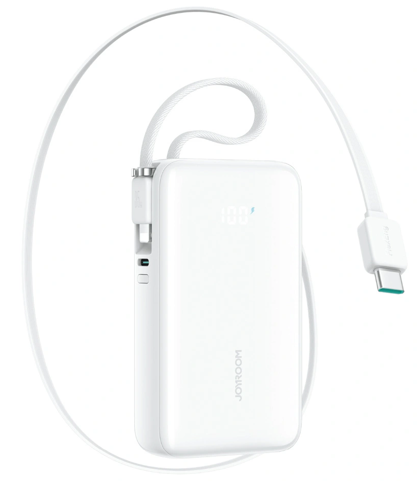 Ekstern batteri Joyroom JR-PR2L, 10000mAh, 35W, QC + PD, 1 x Lightning - 2 x USB-C, Hvit