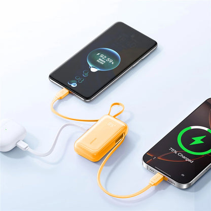 Joyroom JR-PR2L Ekstern Batteri, 10000mAh, 35W, QC + PD, 1 x Lightning - 2 x USB-C, Oransje