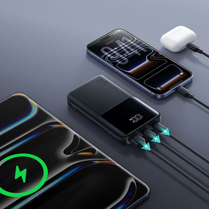 Ekstern Batteri Joyroom JR-QP191, 10000mAh, 22.5W, QC + PD, 1 x USB-A - 2 x USB-C, Svart