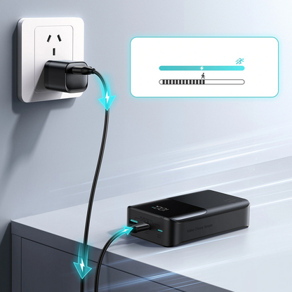Ekstern batteri Joyroom JR-QP192, 20000mAh, 22.5W, QC + PD, 1 x USB-A - 2 x USB-C, Svart
