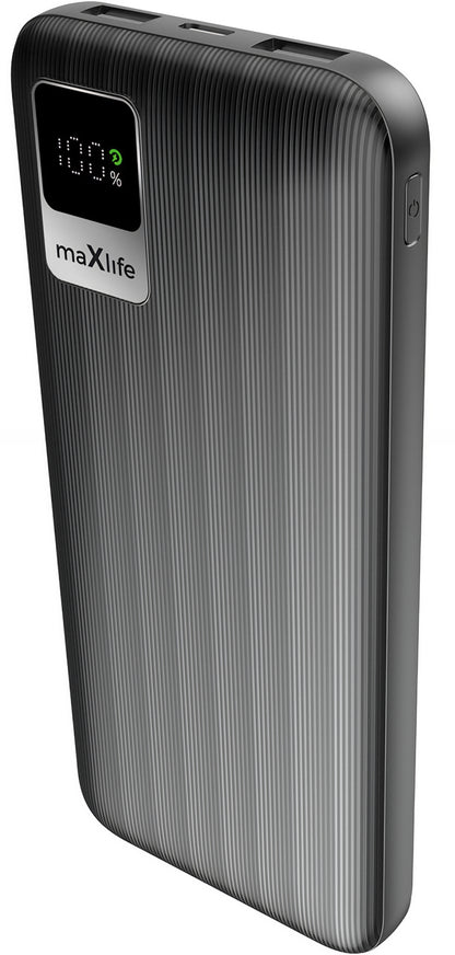 Ekstern Batteri MaXlife MXPB-07, 10000mAh, 10W, 2 x USB-A, Svart