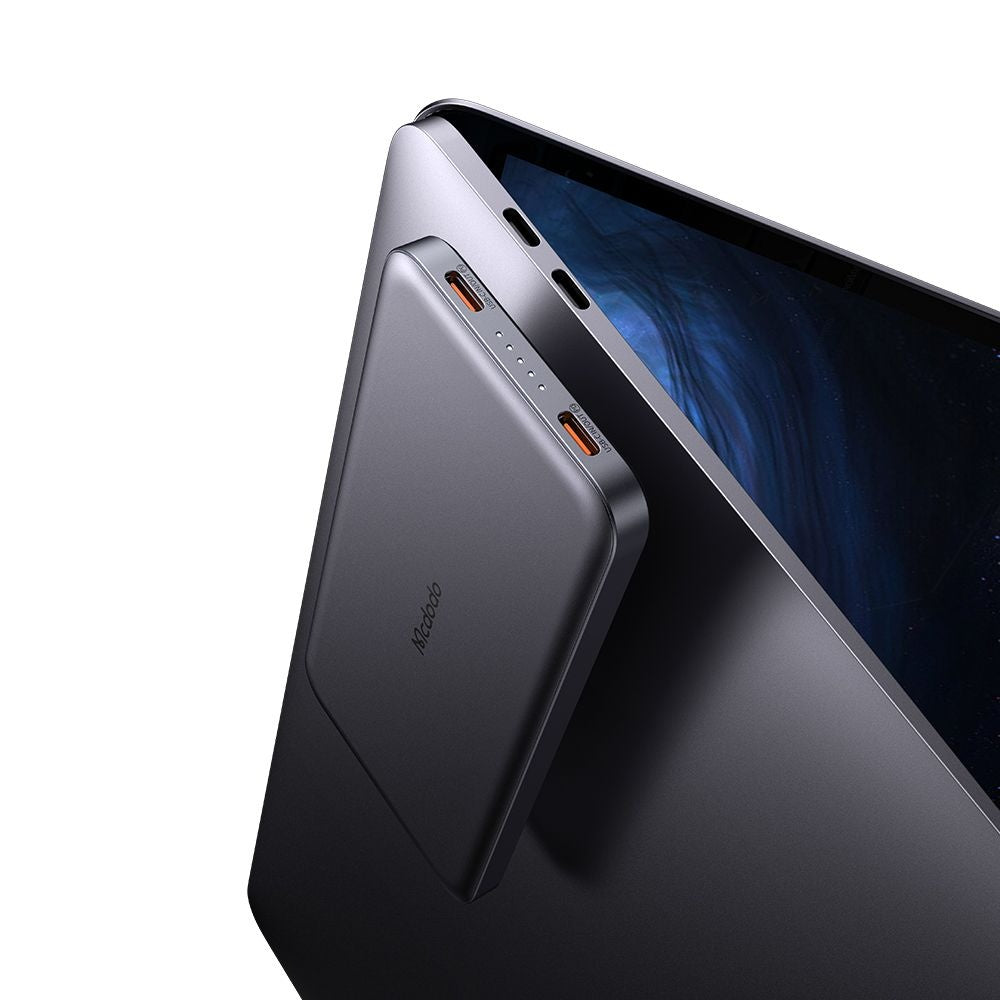 Trådløst Eksternt Batteri McDodo MC-3781 Meta, 10000mAh, 20W, PD + FQI, 1 x QI - 2 x USB-C, Svart