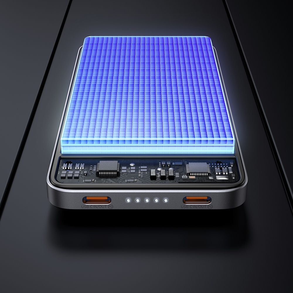 Trådløst Eksternt Batteri McDodo MC-3781 Meta, 10000mAh, 20W, PD + FQI, 1 x QI - 2 x USB-C, Svart