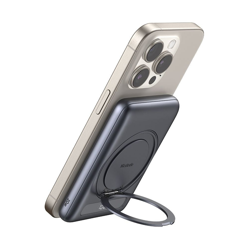 Trådløs Ekstern Batteri McDodo MC-8361 Meta, 5000mAh, 20W, PD + FQI, 1 x QI - 1 x USB-C, Grå