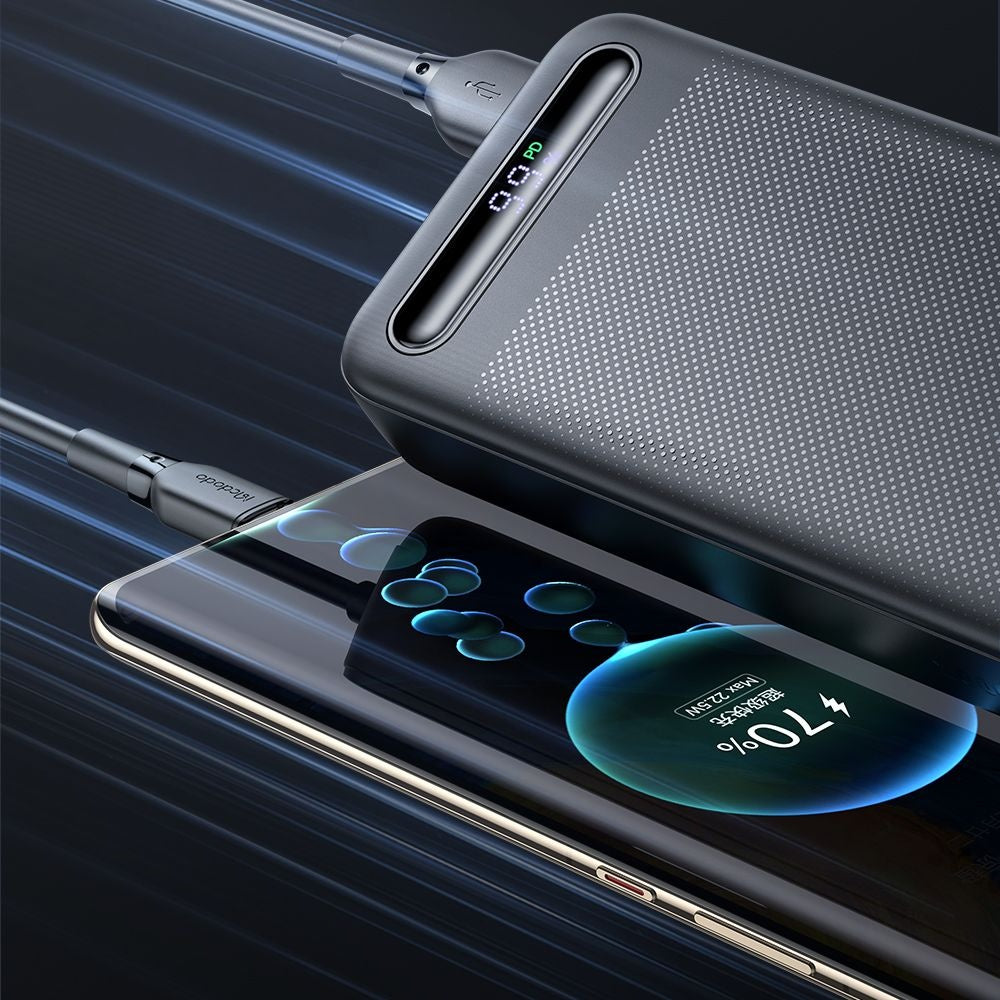 Ekstern batteri McDodo MC-3891 Star, 20000mAh, 22.5W, QC + PD, 2 x USB-A - 1 x USB-C, Svart